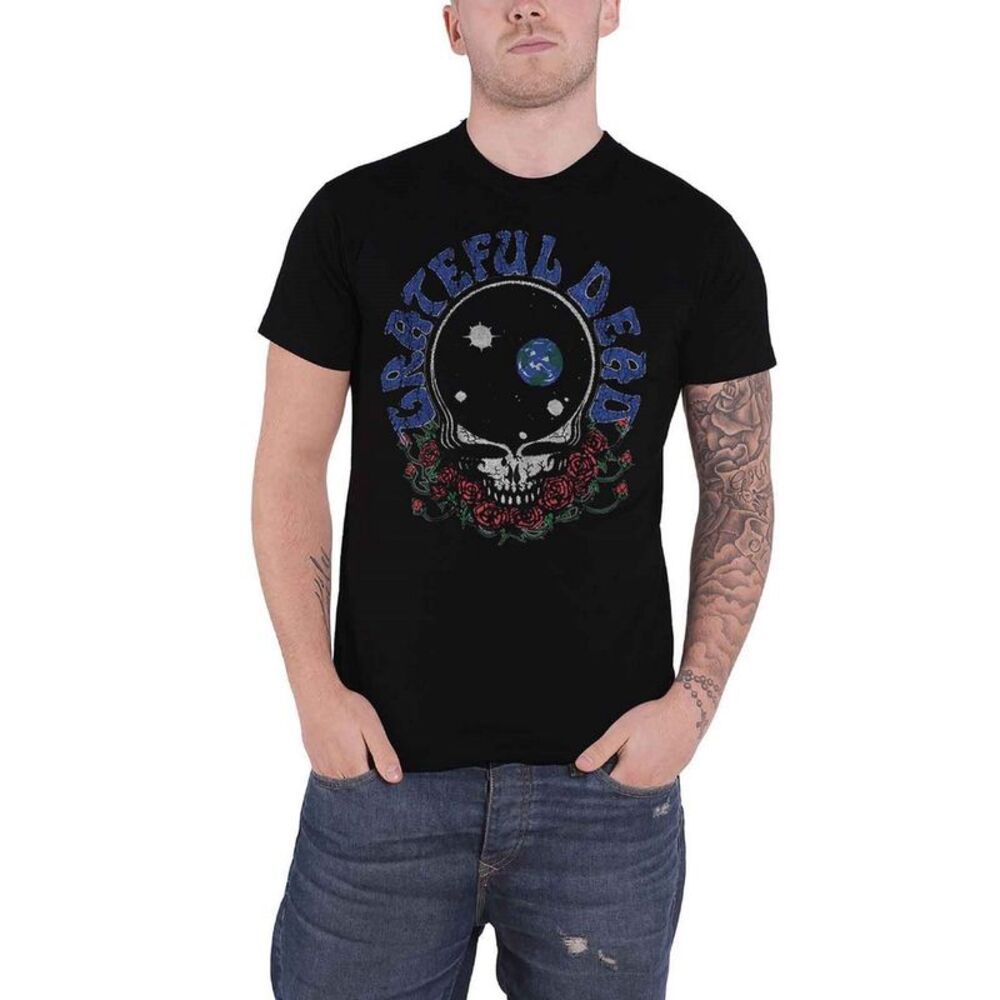 Grateful Dead Unisex Adult Space Your Face & Logo T-Shirt / Black